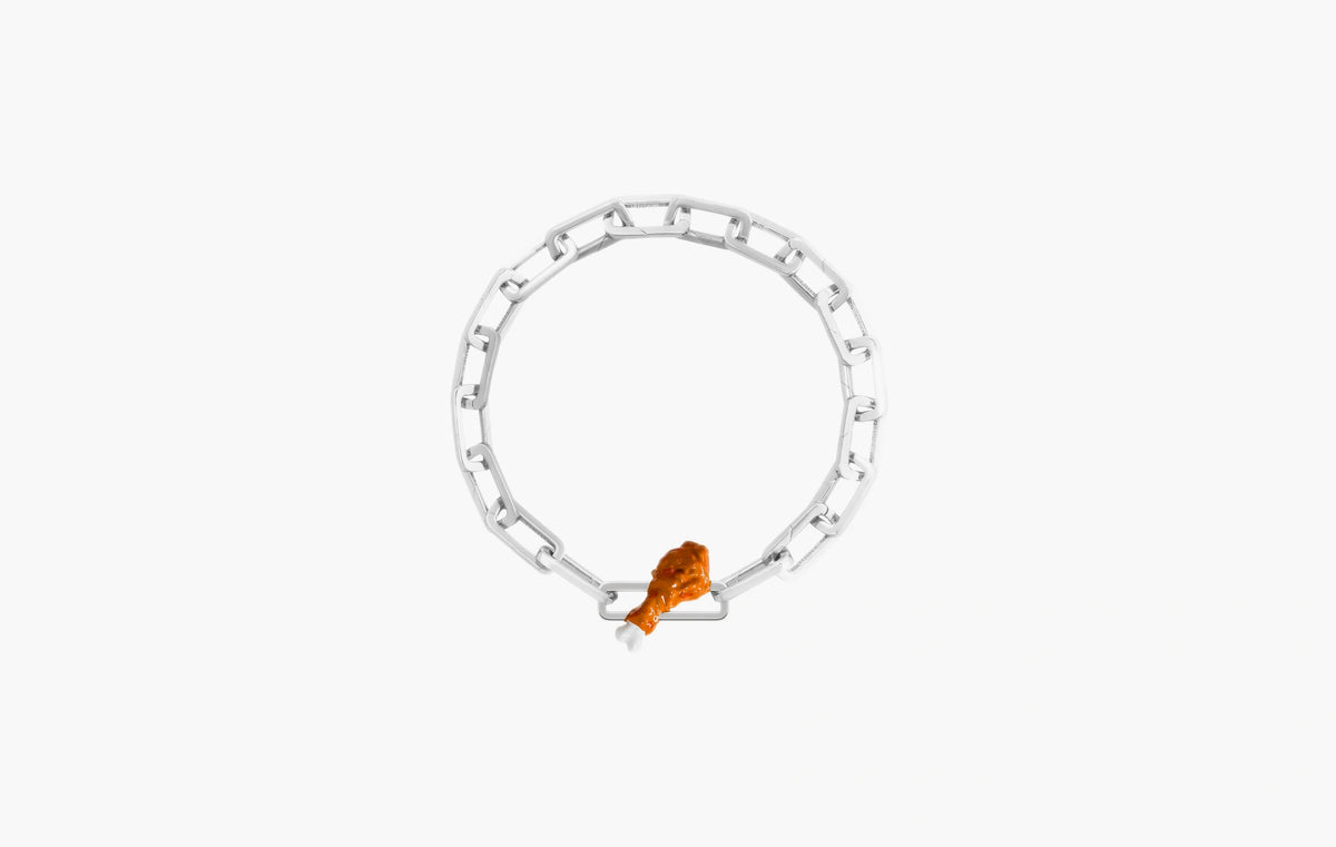 Chicken Drumstick Charm "Silver"
