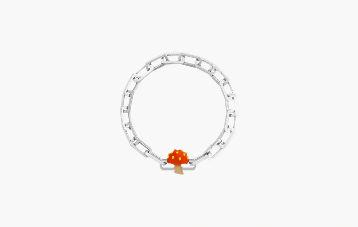 Orange Mushroom Charm "Silver"