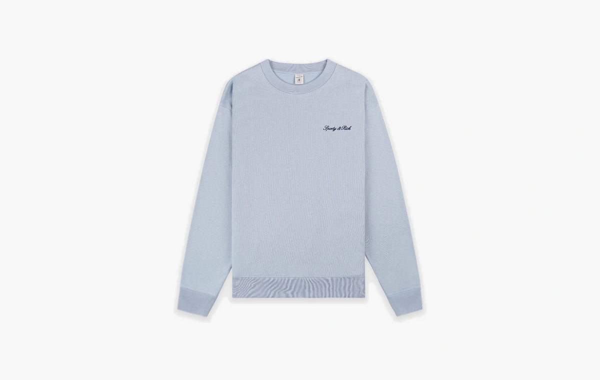 Signature Logo Embroidered Crewneck "Faded Blue/Navy"