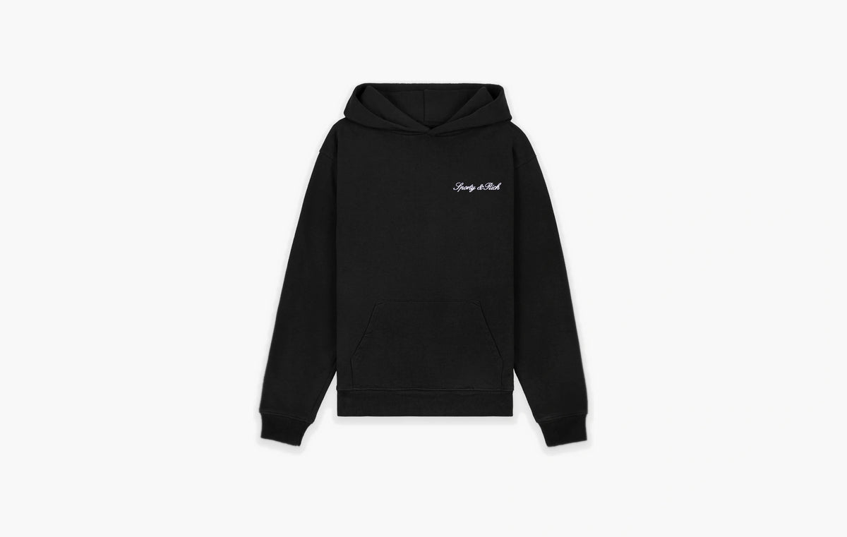 Signature Logo Embroidered Hoodie "Black/White"