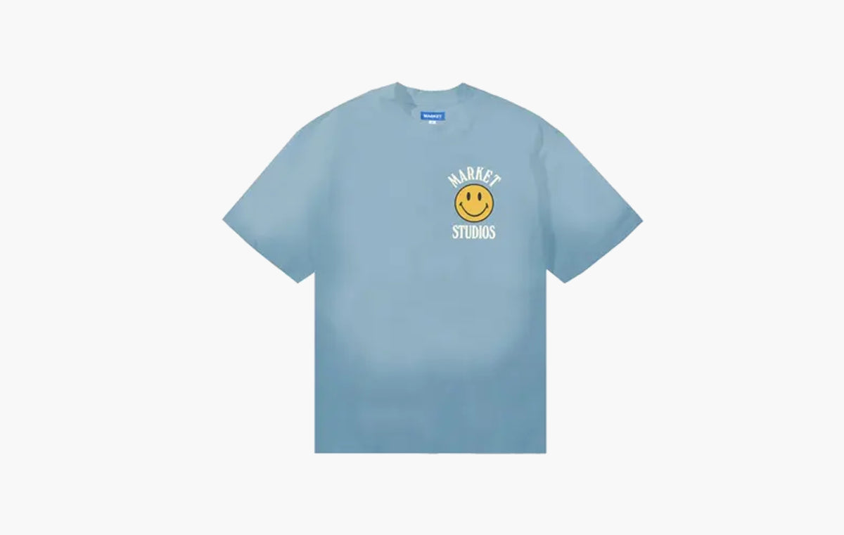 Smiley Upside Down Lockup T-Shirt "Retro Blue"