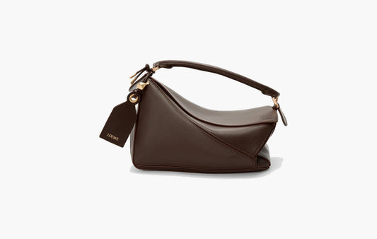 Small Featherlight Puzzle Bag In Nappa Lambskin "Dark Brownie"