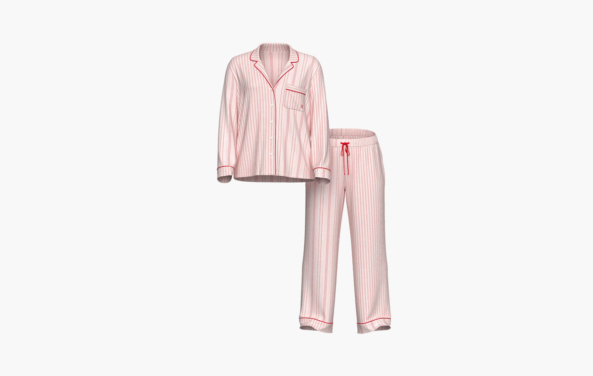 Flannel Long Pajama Set "Print"