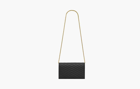 Cassandre Envelope Chain Wallet In Lambskin "Black"