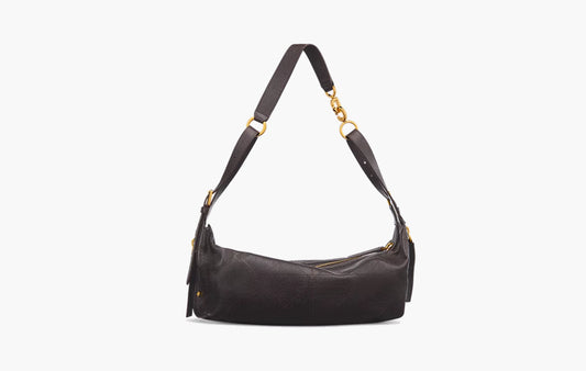 Medium D-Journey Bag in Shiny Grained Calfskin "Chocolate Brown"