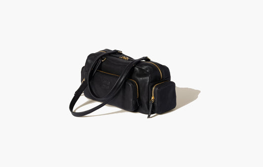 Pocket Washed Nappa Leather Bag "Black"