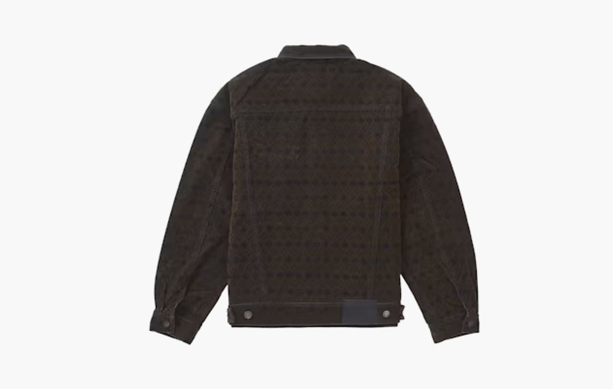 Flocked Denim Trucker Jacket "Black"