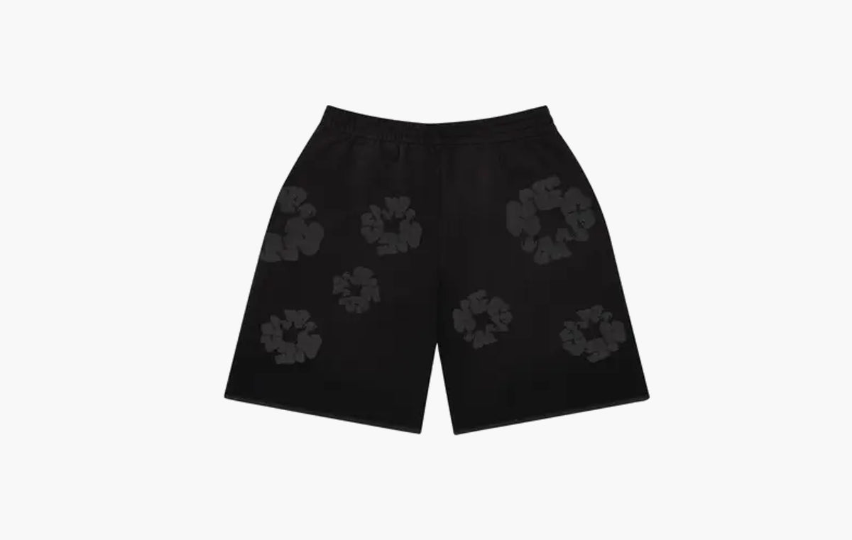Faded Mono Cotton Wreath Sweatshorts "Black"