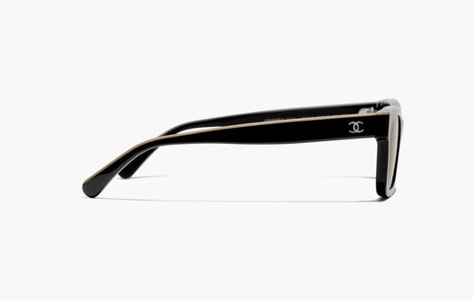 Square Sunglasses "Black & Beige"