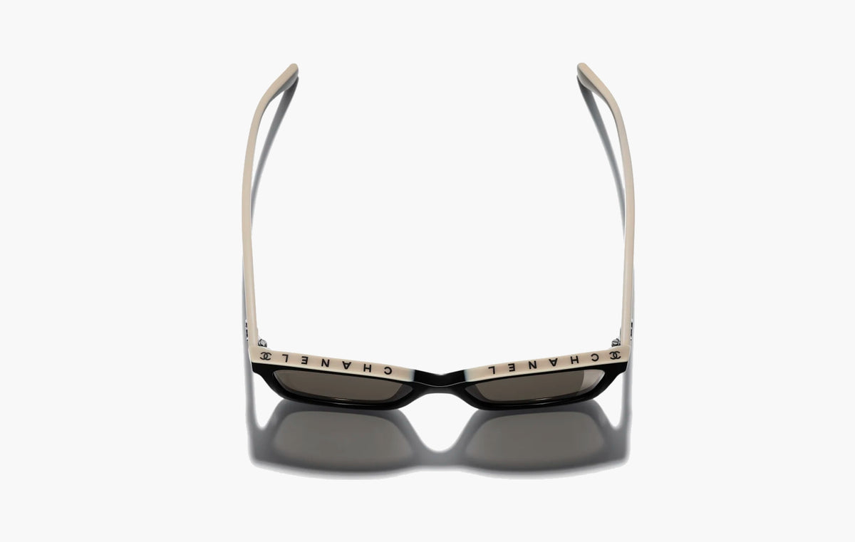 Square Sunglasses "Black & Beige"