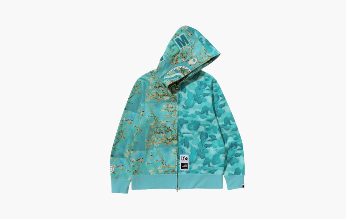 BAPE x Van Gogh Museum Shark Full Zip Hoodie "Sax"