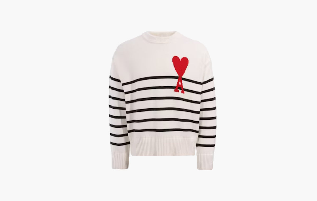Ami De Coeur Striped Sweater "White"