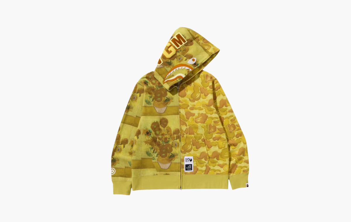 BAPE x Van Gogh Museum Shark Full Zip Hoodie "Yellow"