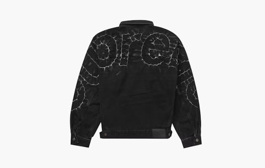 Shibori Denim Trucker Jacket "Black"