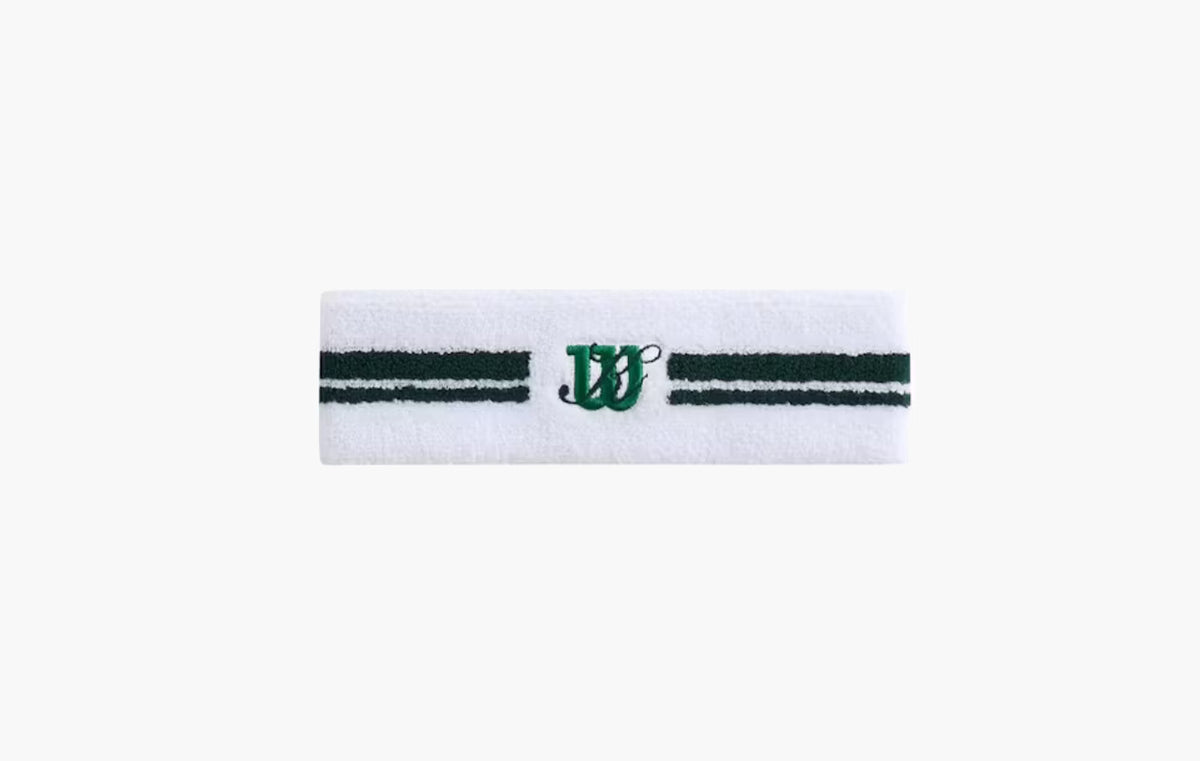 Terry Stripe Headband "White"