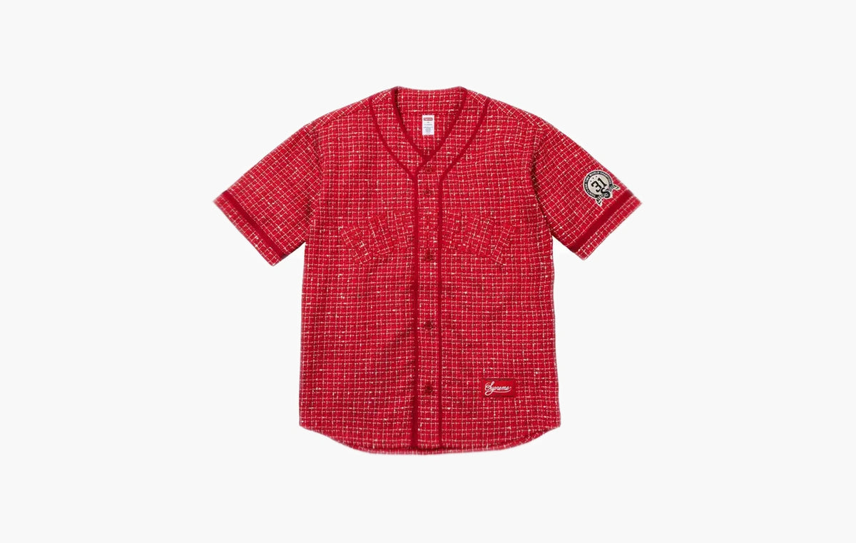 Bouclé Baseball Jersey "Red"