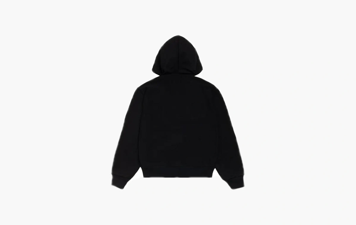 Patch Zip Knit Hoodie "Black"