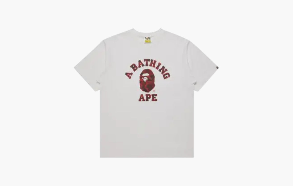 BAPE Color Camo College Tee "White/Red"