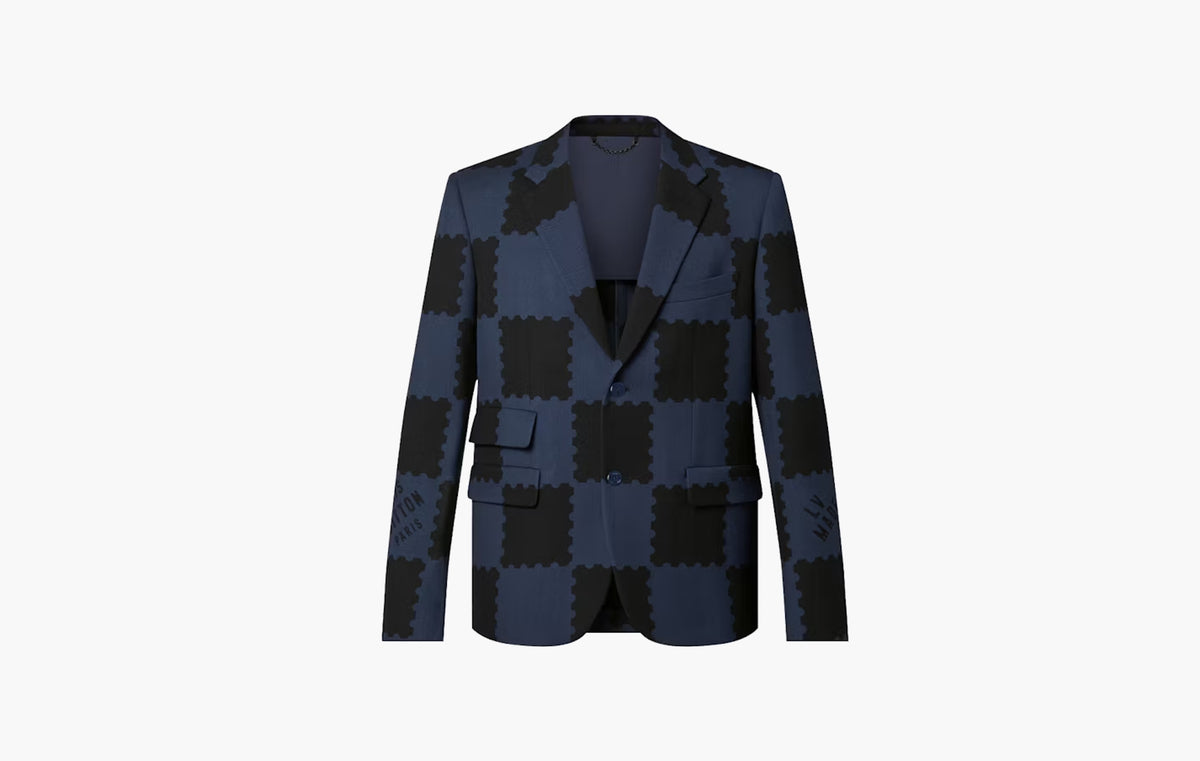 Damier Suit Jacket "Dark Ocean"