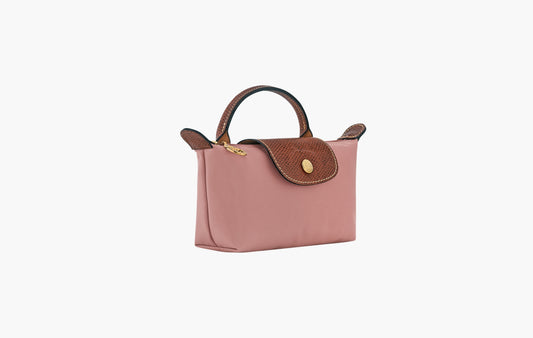 Le Pliage Original Pouch With Handle Recycled Canvas "Pink Tea"