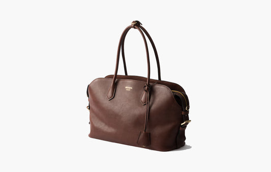 Large Leather Tote Bag "Cocoa"
