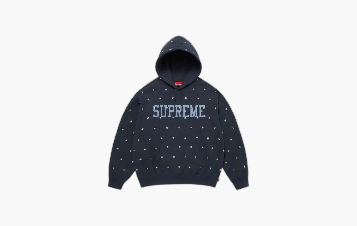 Stars Studded Hooded Sweatshirt "Navy"