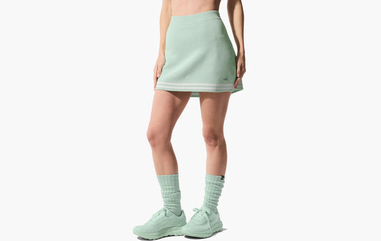 Tennis Club Sweater Knit Skirt "Spearmint/White"