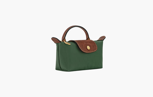 Le Pliage Original Pouch With Handle Recycled Canvas "British Green"