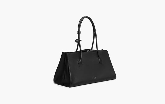 Le Teckel Tote Bag In Shiny Grained Calfskin "Black"