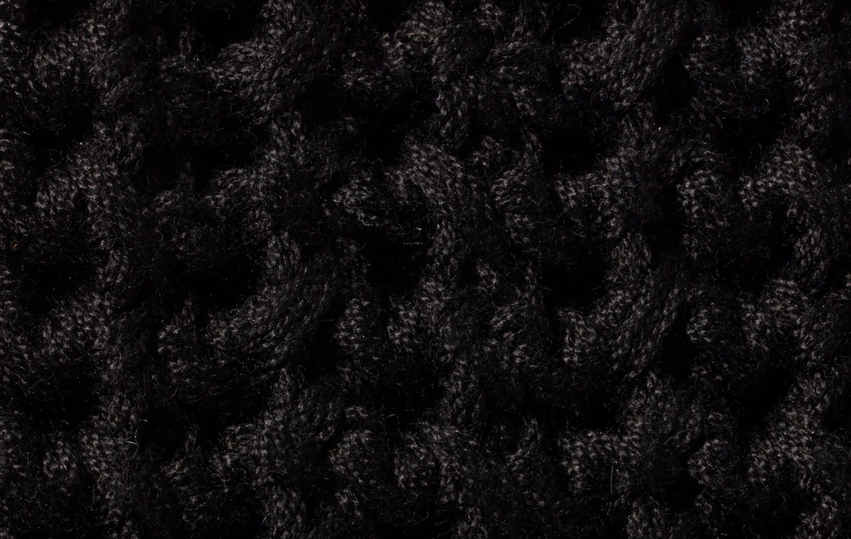 IVY Raffia-Effect Woven Tote Bag "Black/Chalk White"