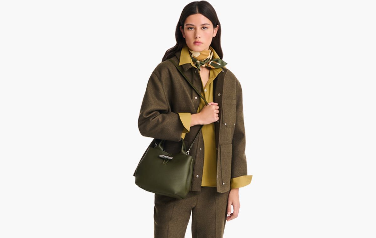 Le Roseau S Handbag Leather "Fir"