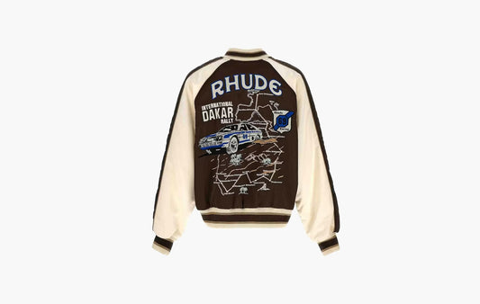 Crepe Satin Souvenier Jacket "Brown/Cream"