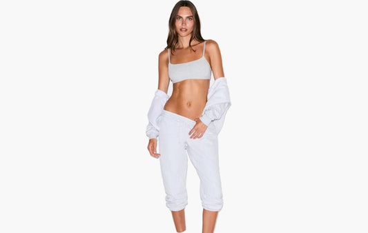 Cotton Fleece Low Rise Capri Jogger "Light Heather Grey"