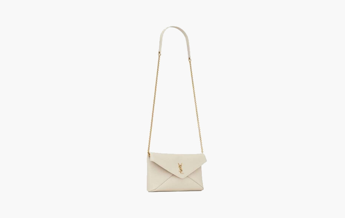 Cassandre Chain Clutch In Lambskin "Blanc Vintage"