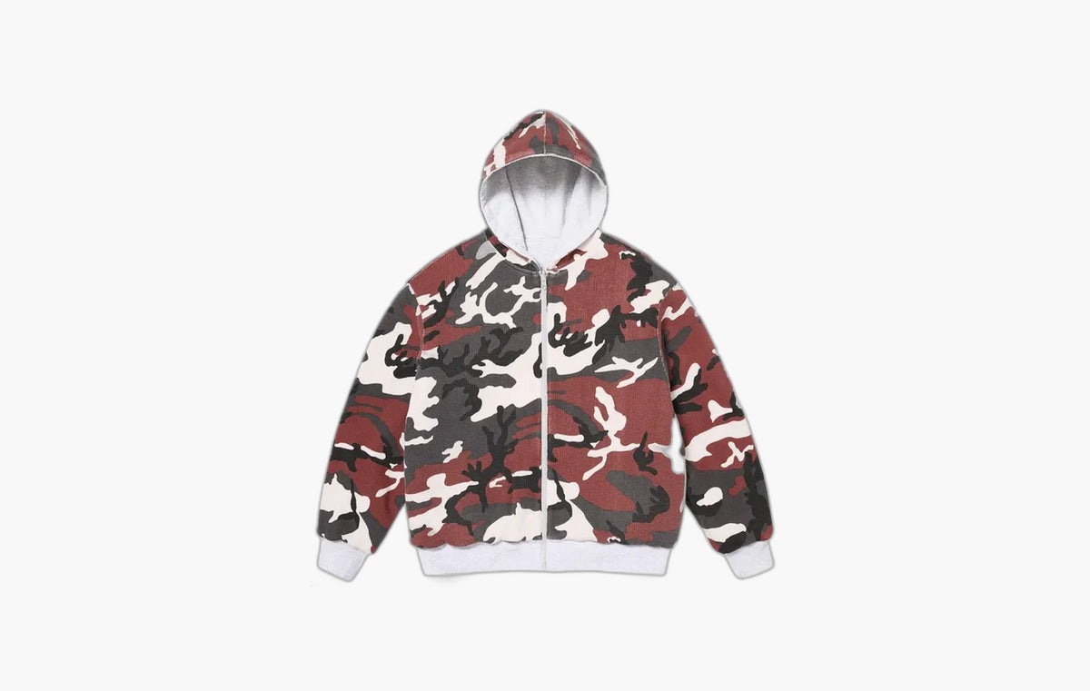 Reversible Work Zip Up Hooded Sweatshirt "Ash Grey"
