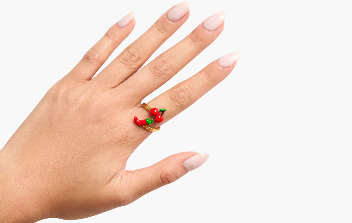 Cherry & Chilli Wrap Ring (Gold)