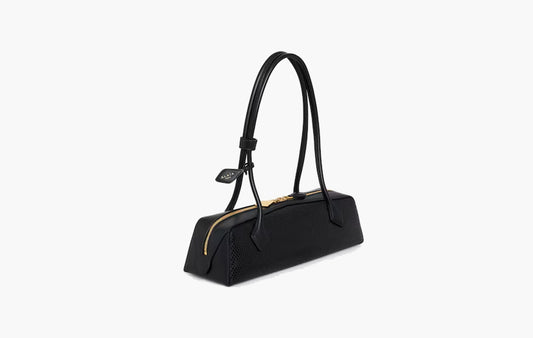 Le Dachshund Bag Medium In Mesh Leather "Black"