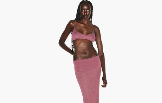 Sheer Knit Bralette "Beet"