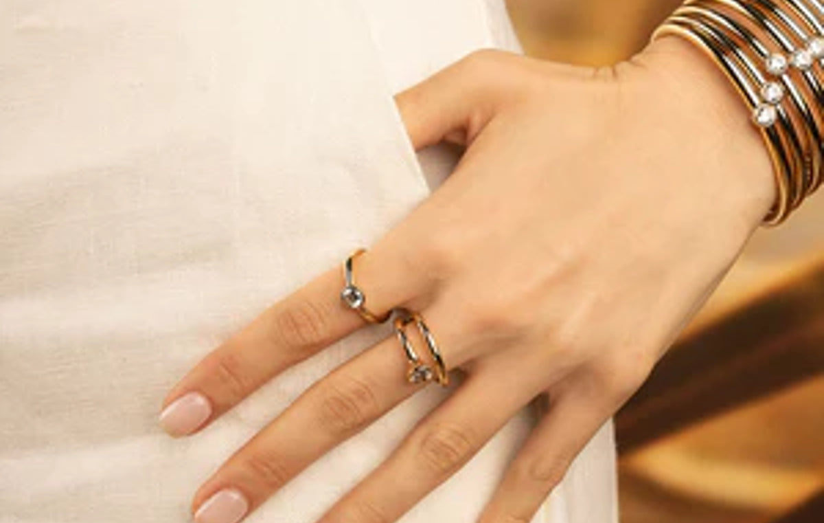 Soleil Twist Eclat Ring 18k Yellow Gold Plated