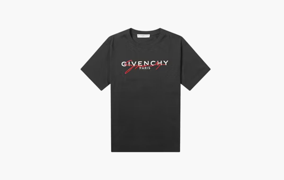 Paris Signature Embroidered Logo T-shirt "Black/Red"