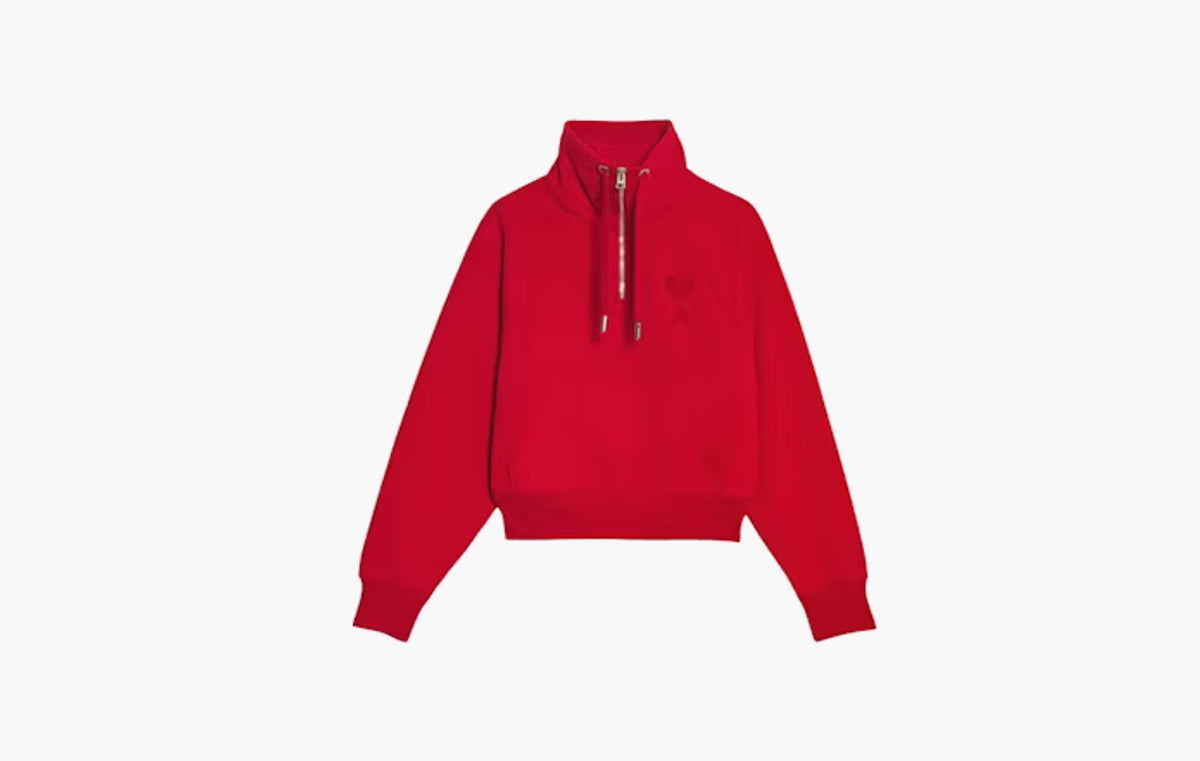 Ami de Coeur Half-Zip Boxy Fit Sweatshirt "Red/Red"