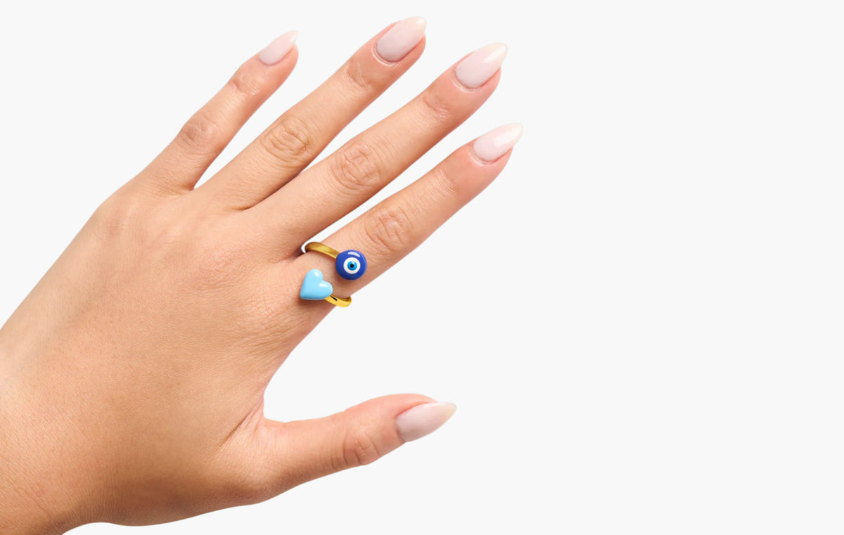 Evil Eye Wrap Ring (Gold)