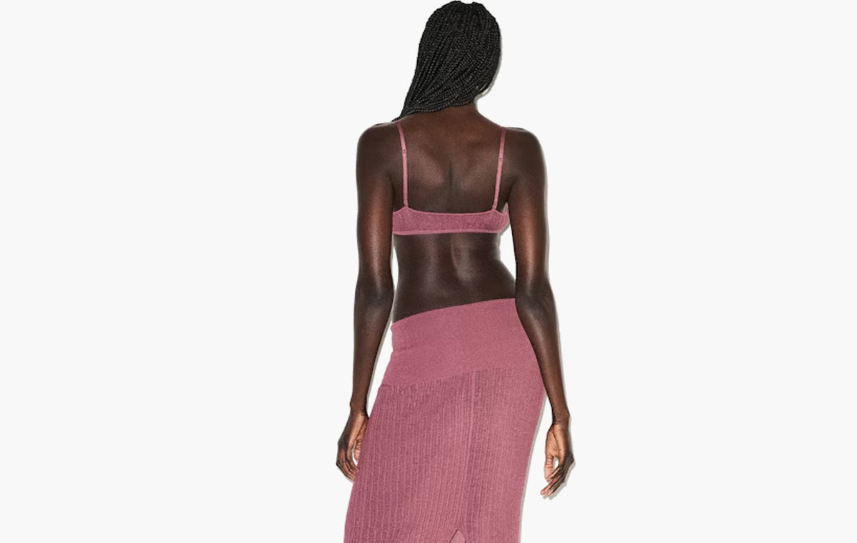 Sheer Knit Bralette "Beet"