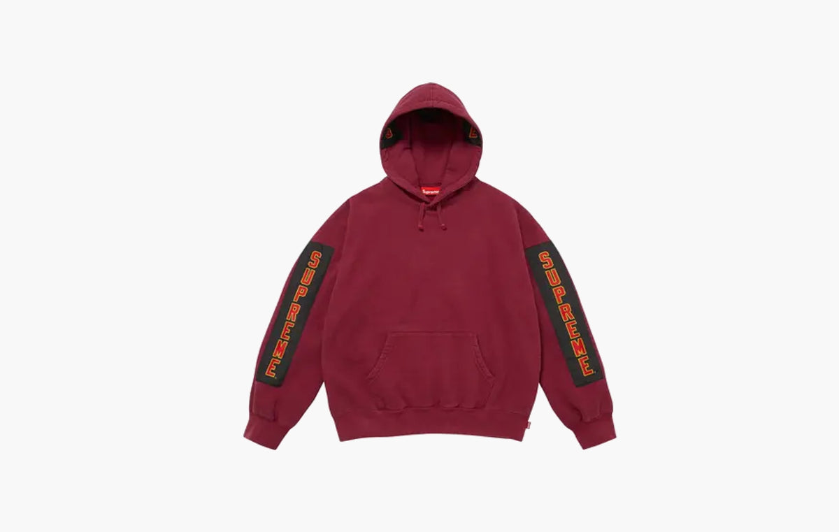 Woven Patches Hooded Sweatshirt "Cardinal"