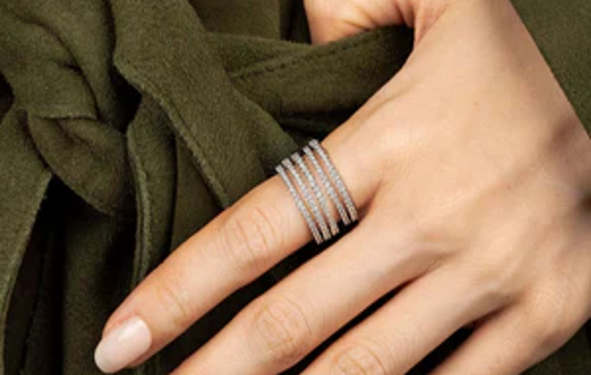 Cruisette Linear Pave Ring Sterling Silver