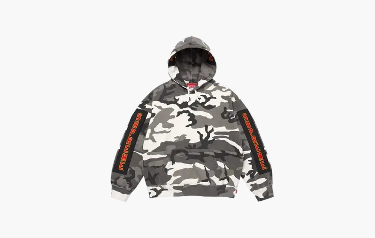 Woven Patches Hooded Sweatshirt "Snow Camo"
