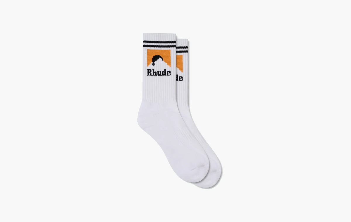 Striped Moonlight Sock "White/Black/Yellow"