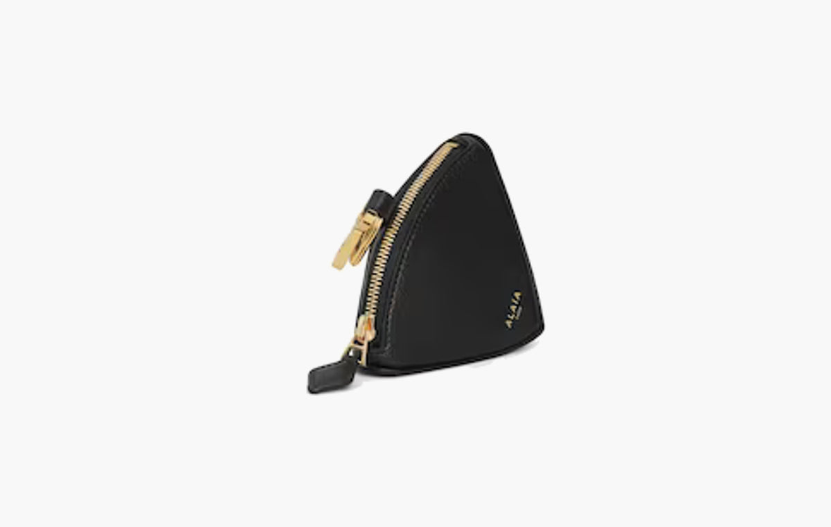 Pyramid-Shaped Goatskin Wallet "Black"