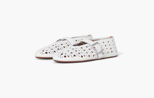 Flat Ballerinas Vienna In Leather "White"