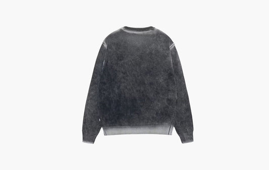 Stussy Faded Cotton Knit Crew Black | The Sortage